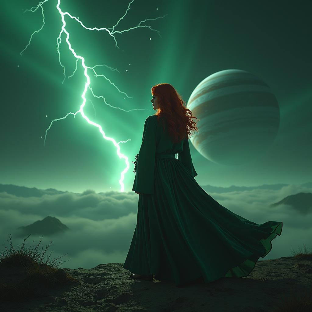 Christina Hendricks as Wizard Gazing at Jupiter