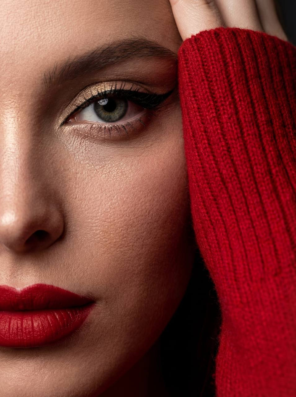 Hyper Realistic Half Face Beauty Portrait