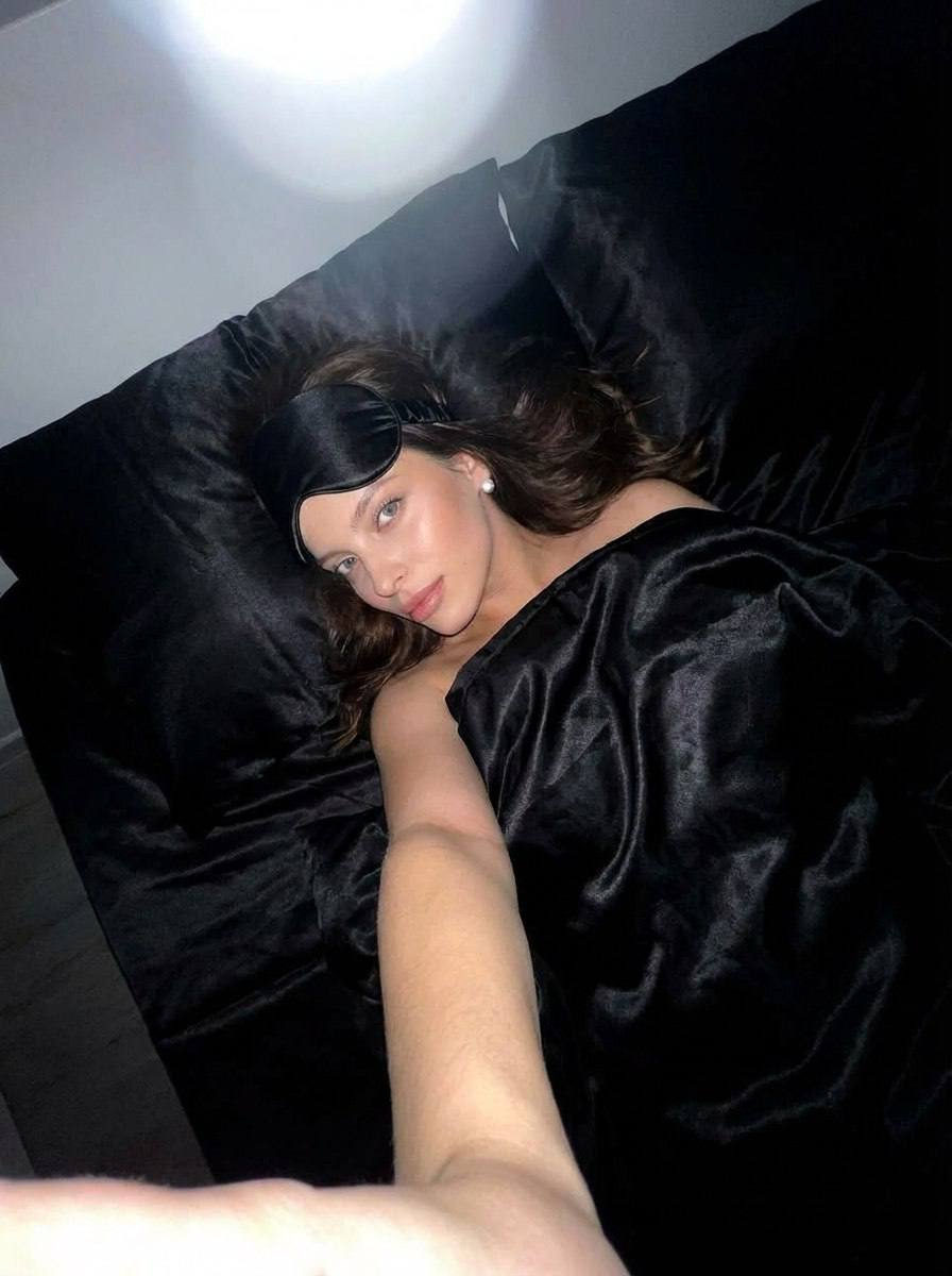 Satin Bed Selfie Portrait