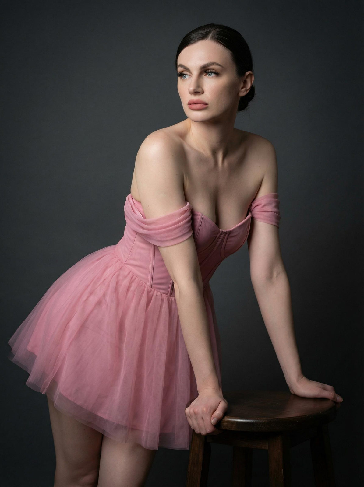 Elegant Woman in Pink Dress