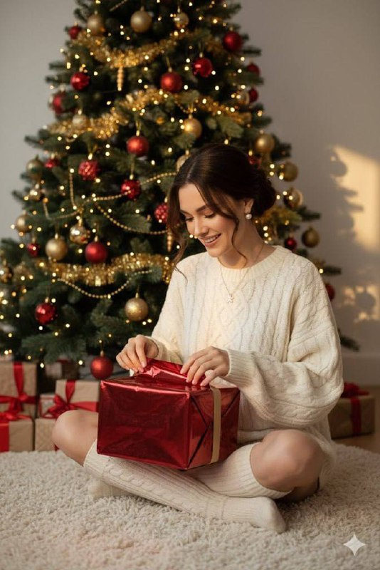 Cozy Christmas Morning Gift Unwrapping