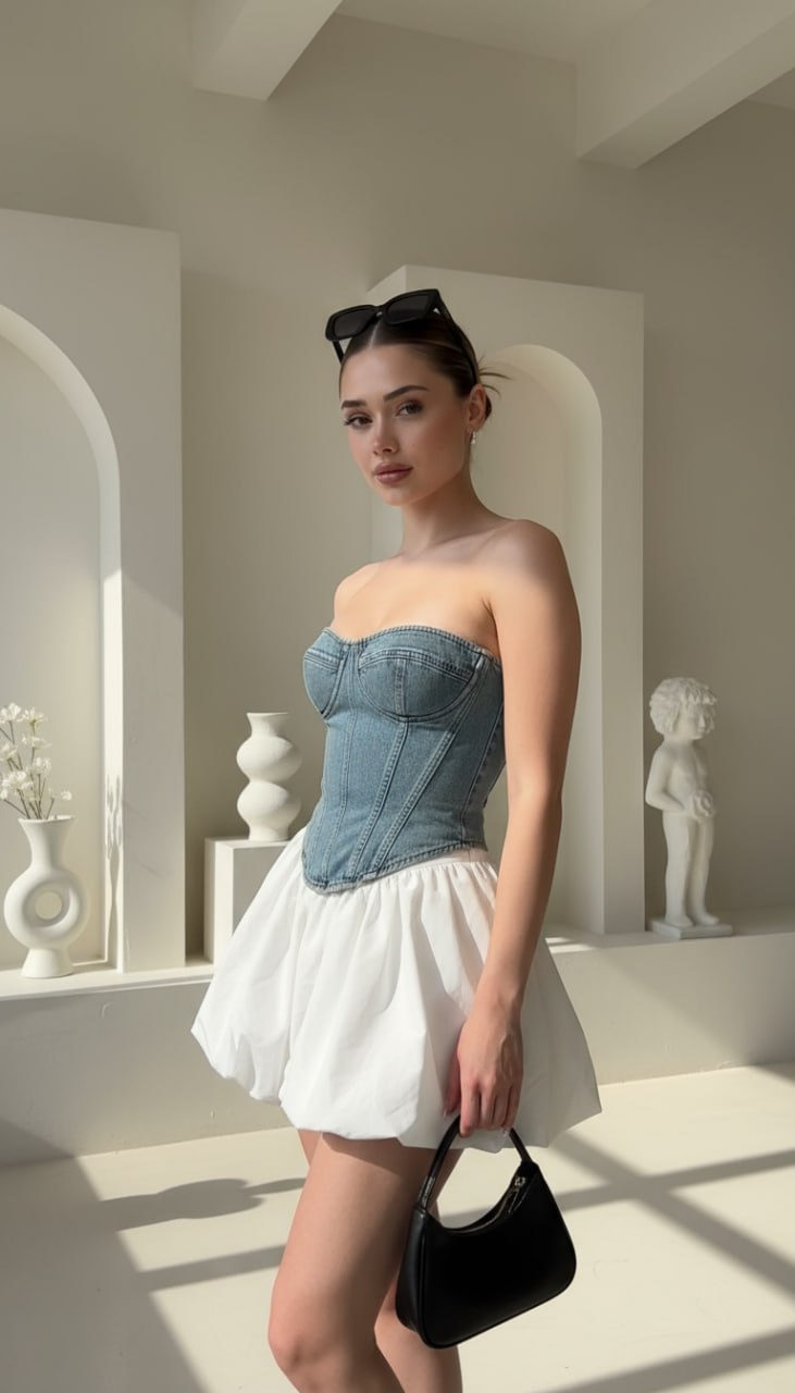 Denim Corset Fashion Editorial