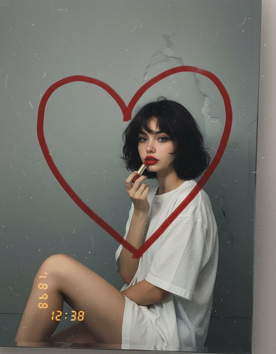Retro Mirror Lipstick Selfie