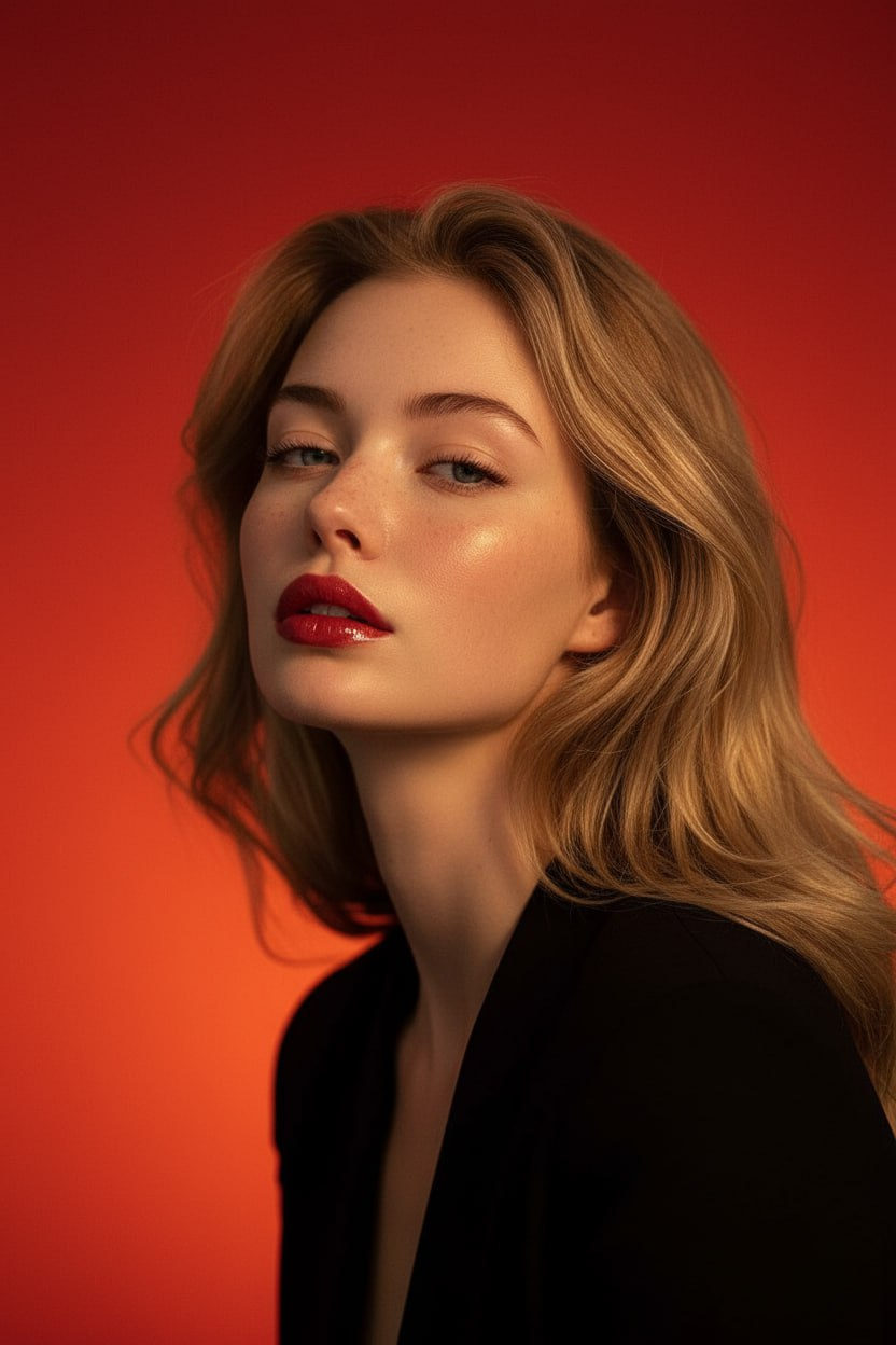 Fiery Sunset Fashion Portrait