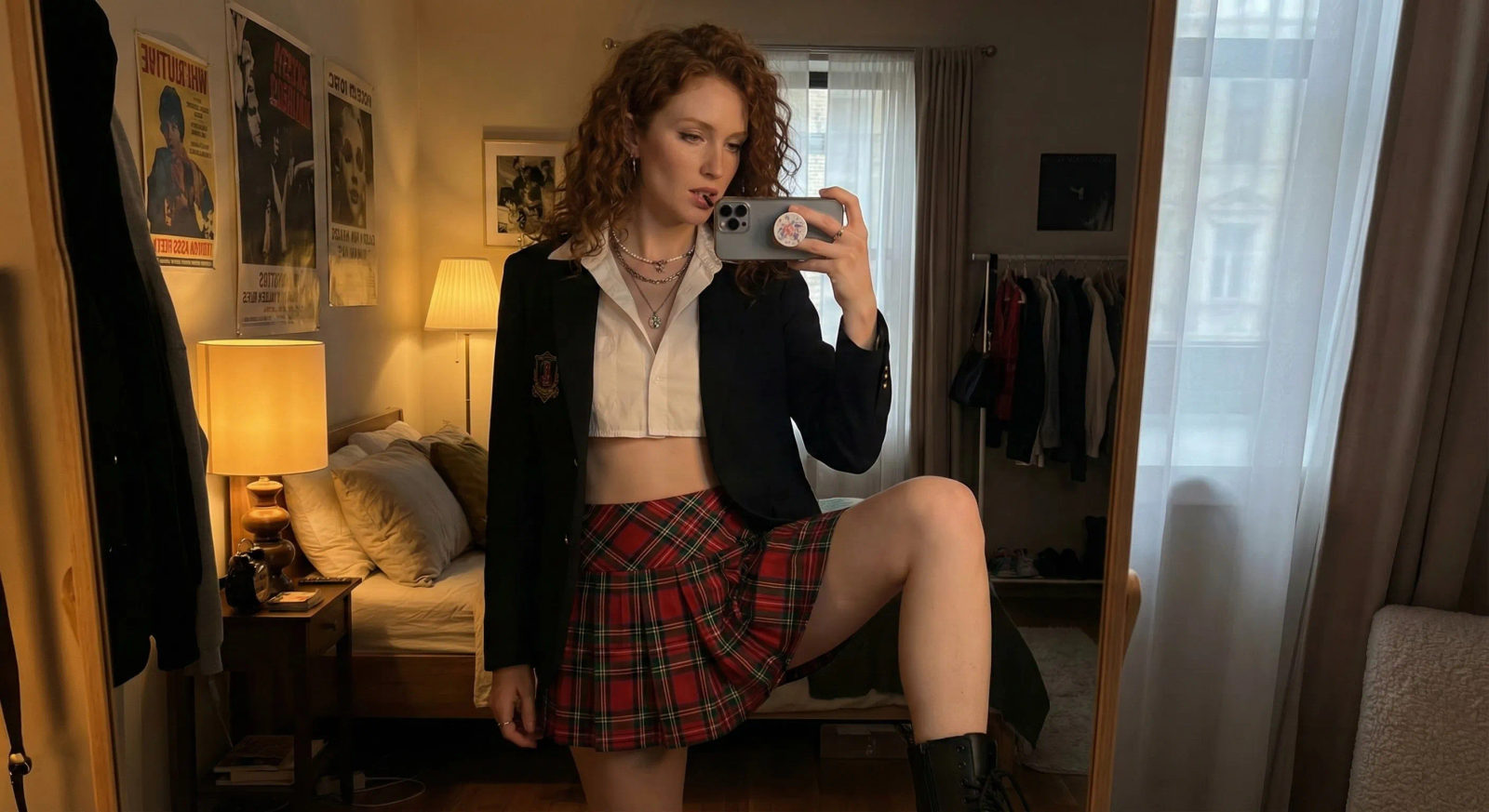 Redhead Schoolgirl Mirror Temptation