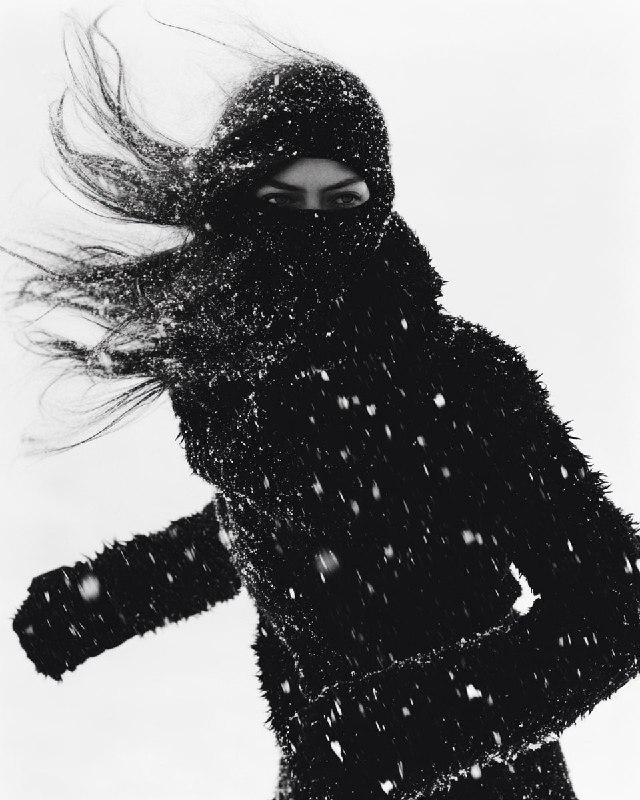 Snowstorm Fashion Photography Balaclava Editorial