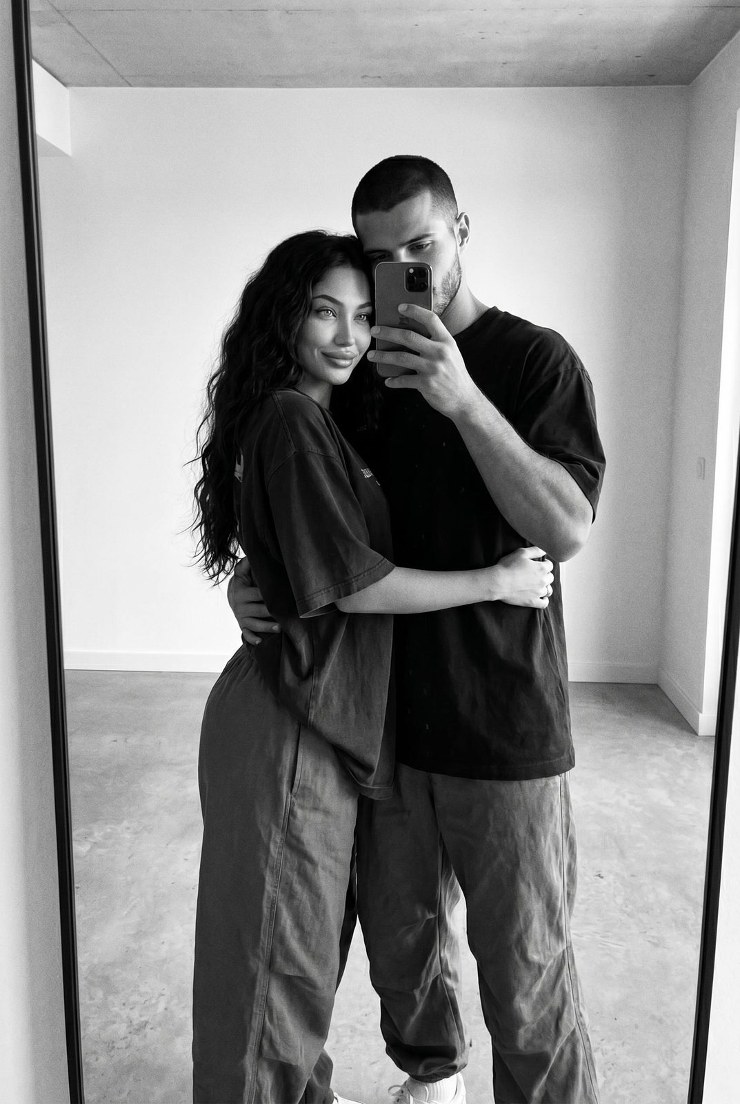 Stylish Couple Mirror Selfie Portrait
