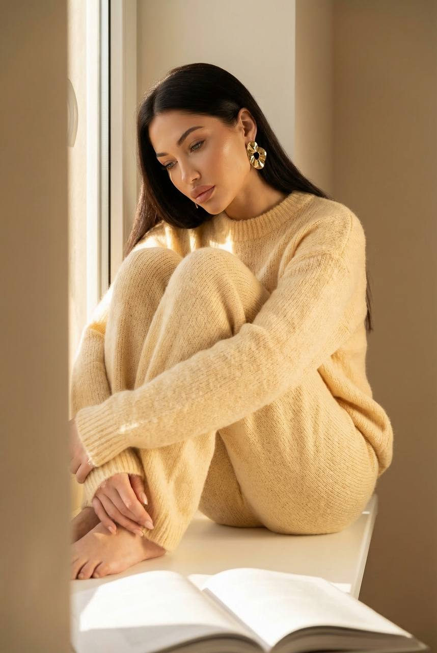 Cozy Window Light Editorial Portrait