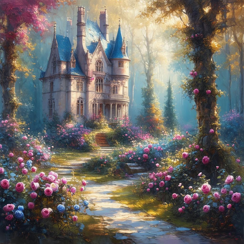 Enchanted French Castle Wrapped in Rose Magic