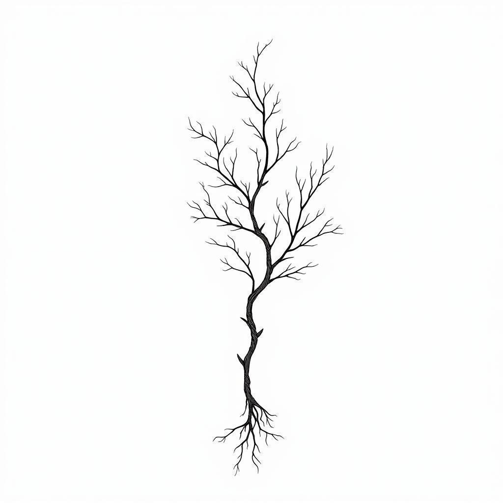 Minimalist Ginger Branch in Manga Line Art