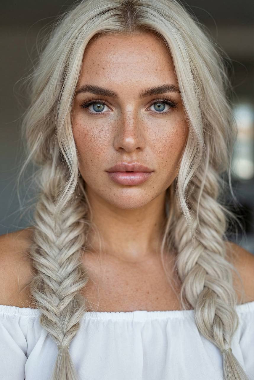 Freckled Beauty Hyper-Realistic Portrait