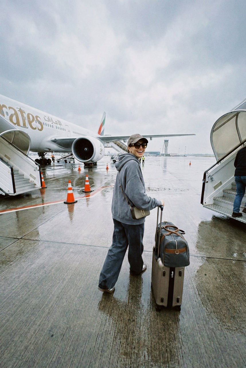 Rainy Airport Boarding Moment