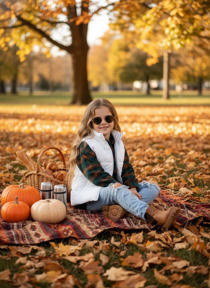 Stylish Autumn Picnic Portrait
