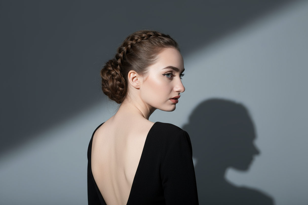 Mysterious Gray Wall Portrait