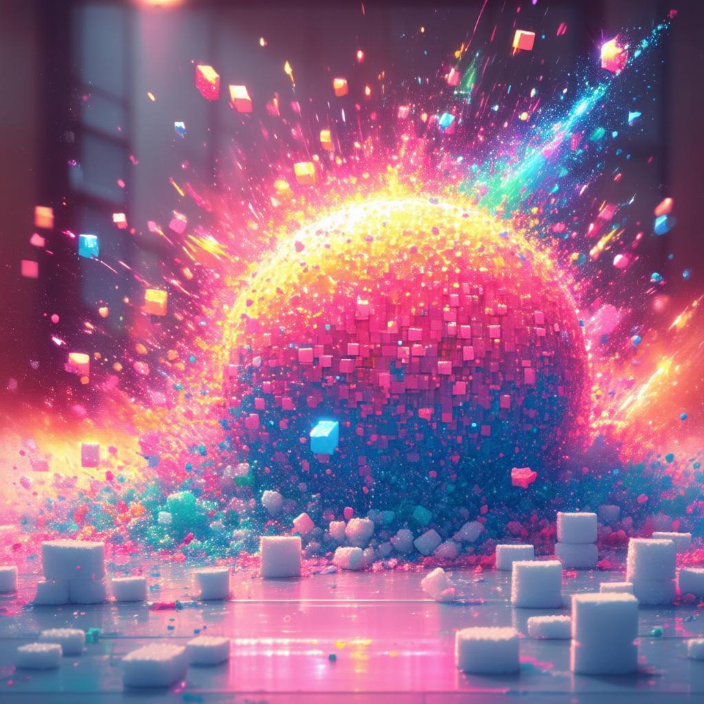Eight Bit Ball Smashing a Styrofoam Table