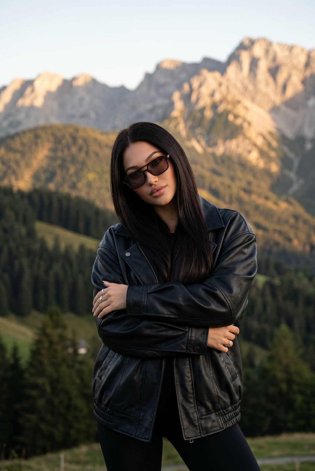 Sunset Mountain Fashion Portrait