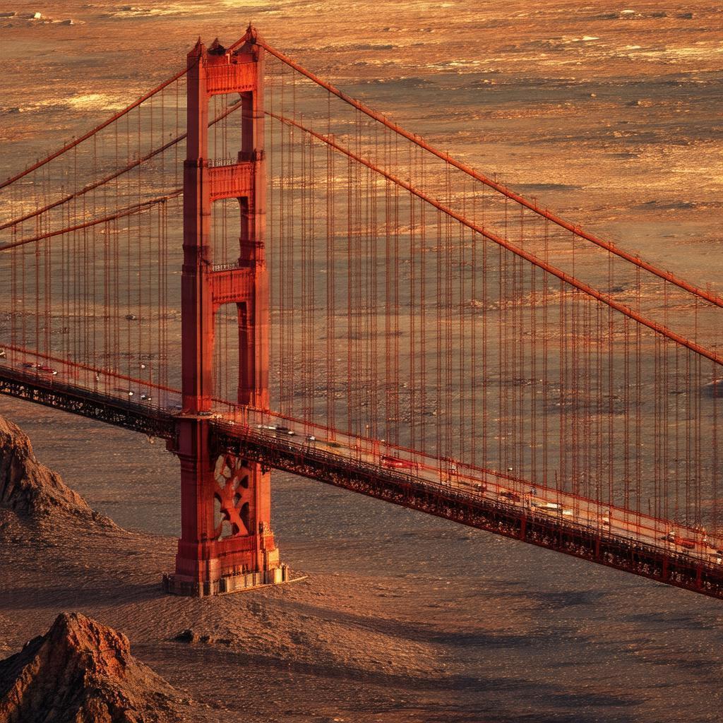 Golden Gate Bridge on the Martian Surface
