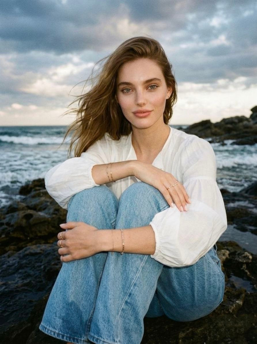 Cinematic Beach Girl Portrait