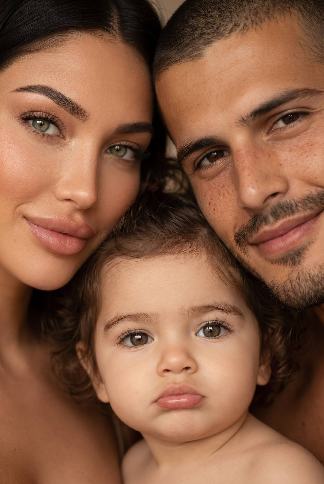 Intimate Family Cheek Press Portrait