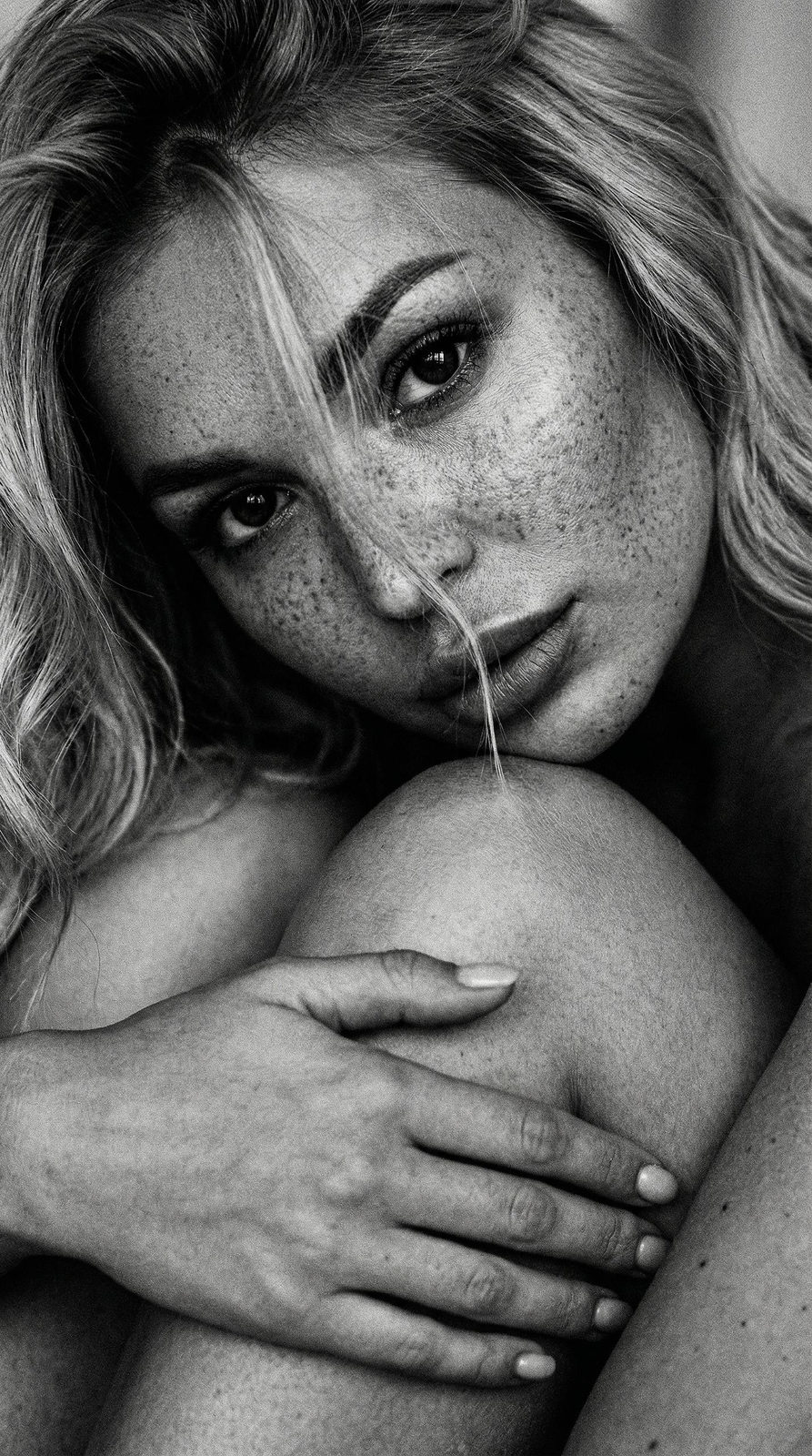 Cinematic Black and White Girl Portrait