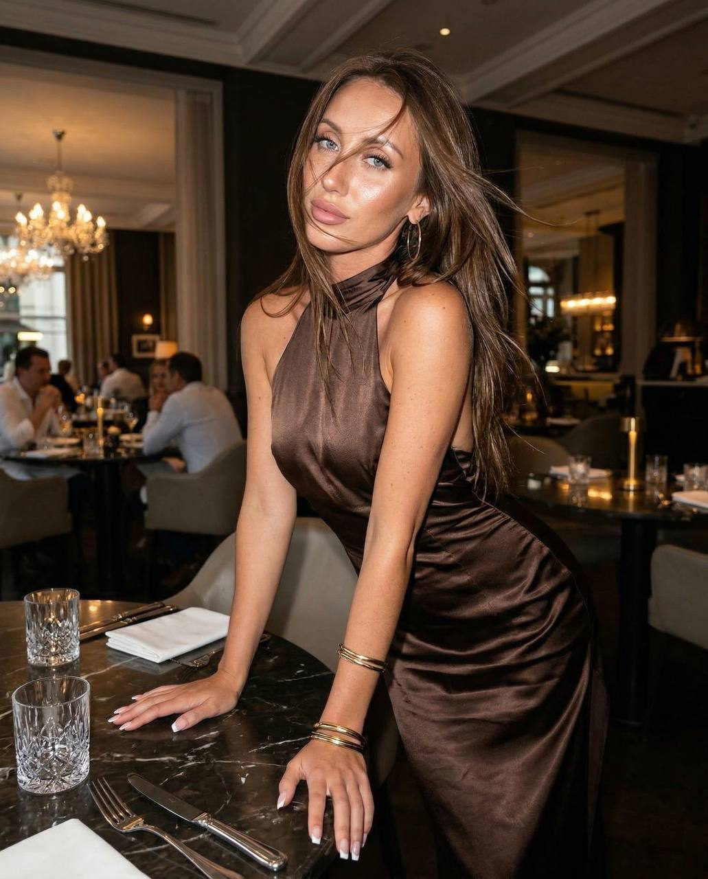 Neon Glow Restaurant Portrait