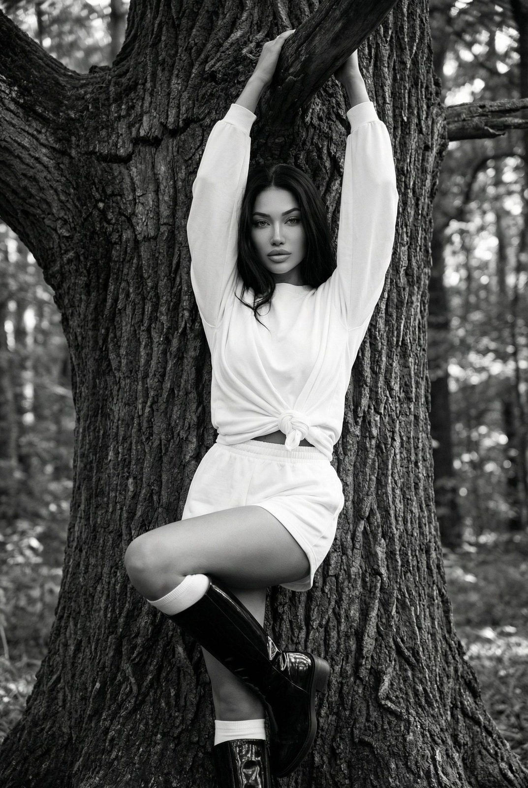 Forest Noir Fashion Editorial Portrait