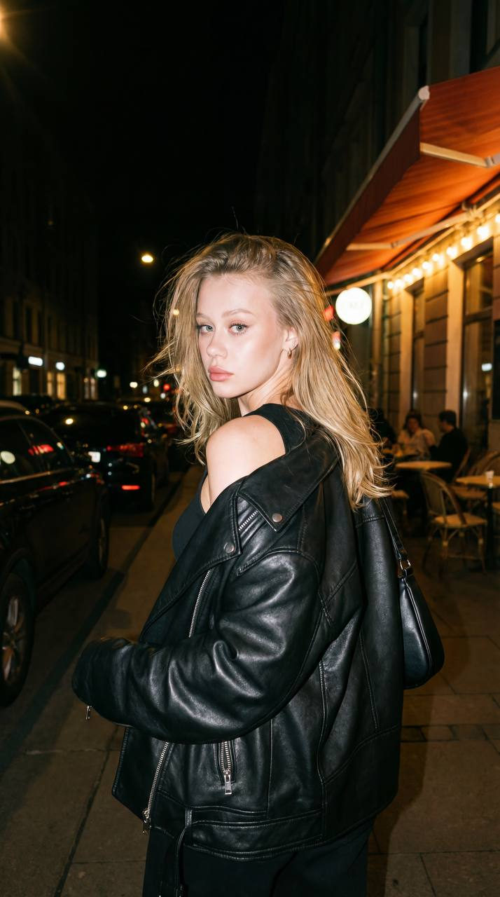 Night Street Glance Back