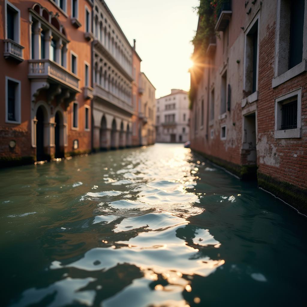 Venice Canal Reflections at Golden Hour