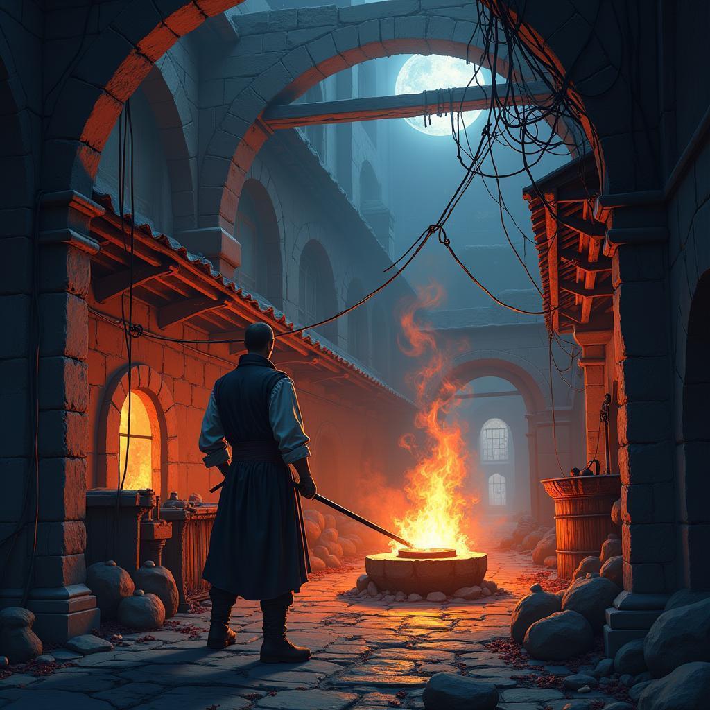 Distant Blacksmith in Eerie Medieval Anime
