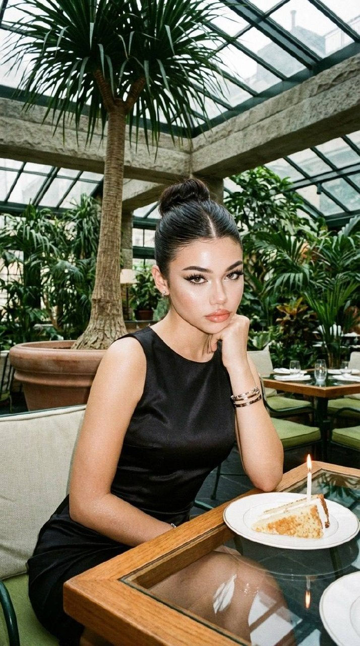 Cinematic Restaurant Portrait with Grain