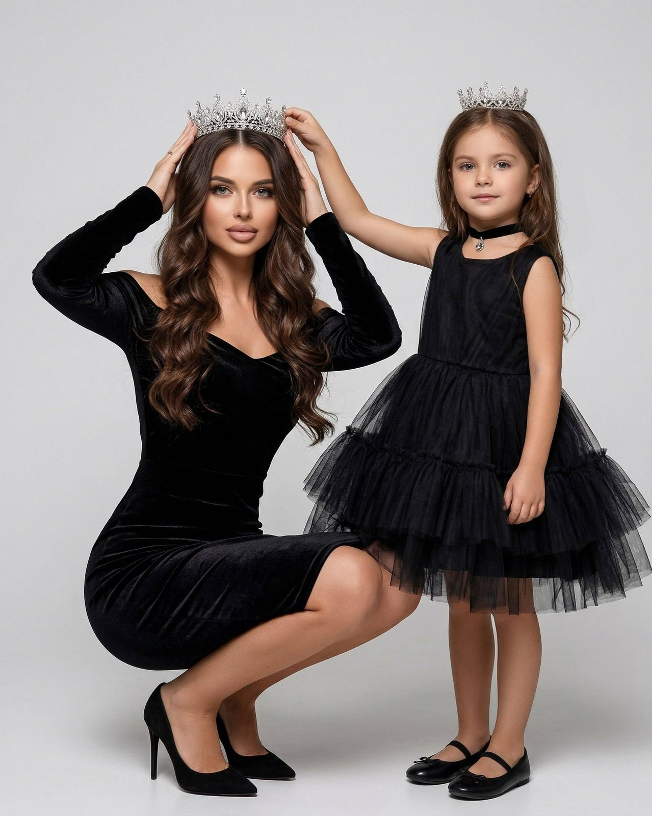 Crown Mother Daughter Portrait