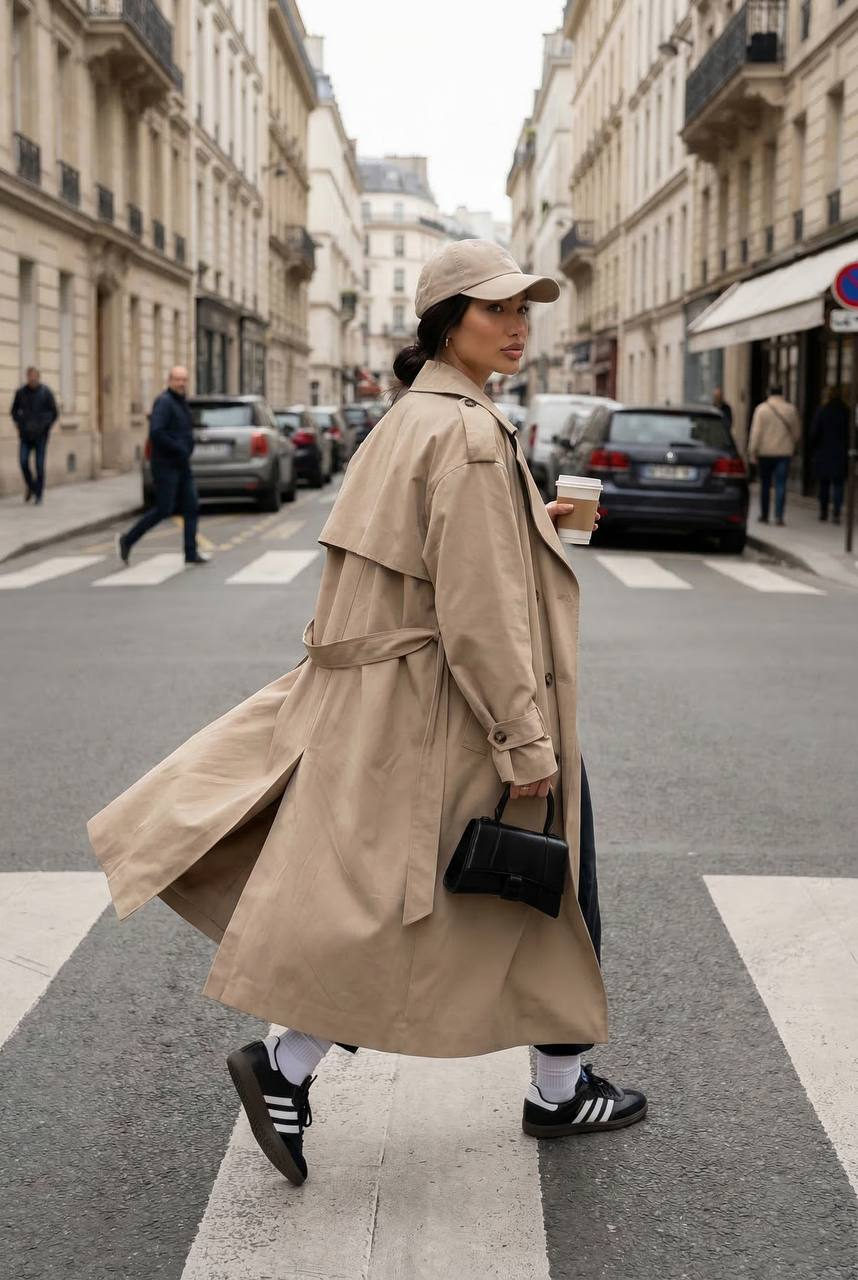 Street Style Trench Coat Editorial Walk