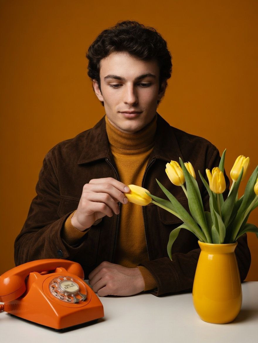 Vintage Orange Tulip Portrait