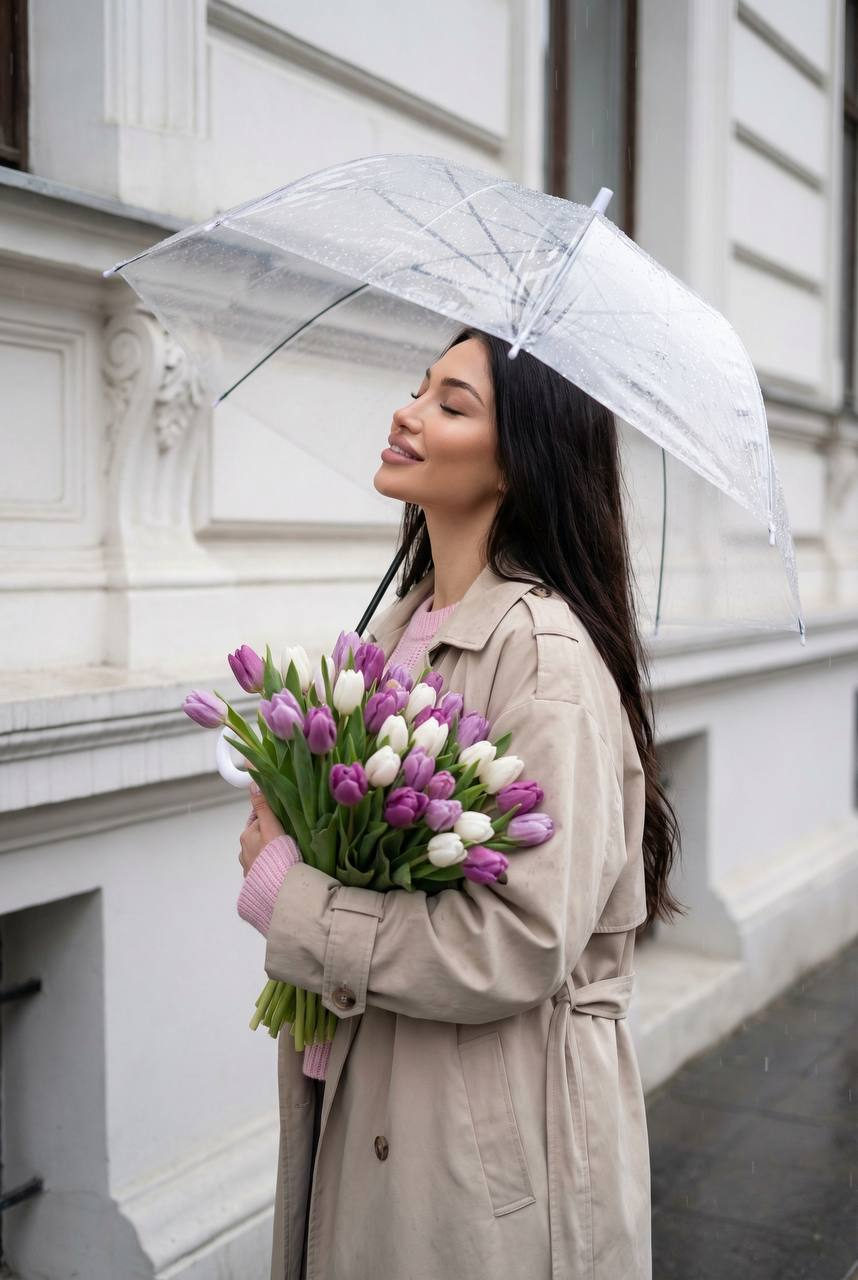 Romantic Rainy Tulip Moment