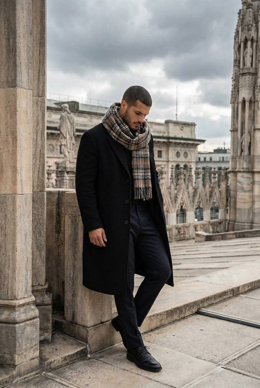 Cinematic Fashion Portrait European Rooftop