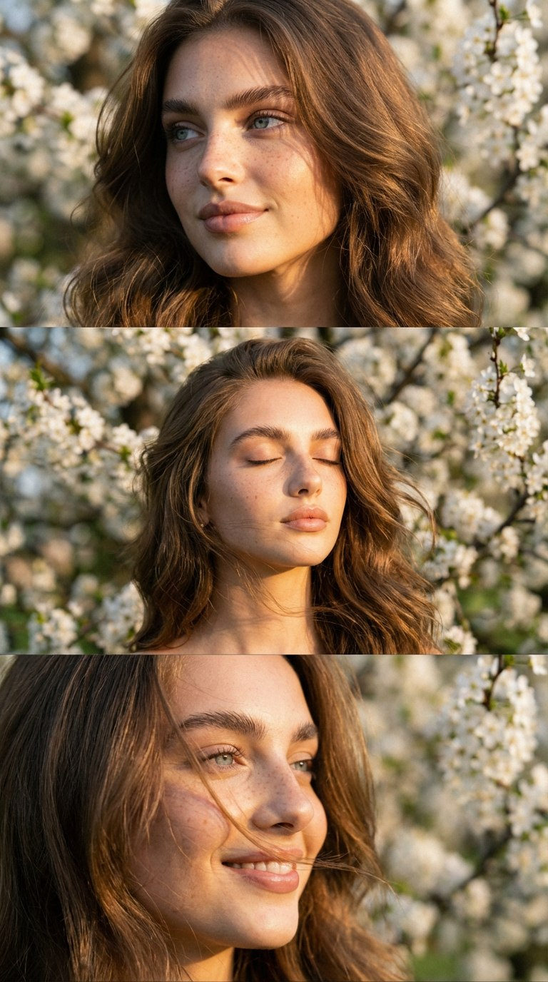 Golden Hour Triptych Portrait