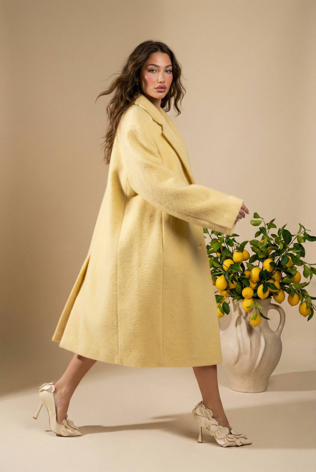 Lemon Wool Coat Runway
