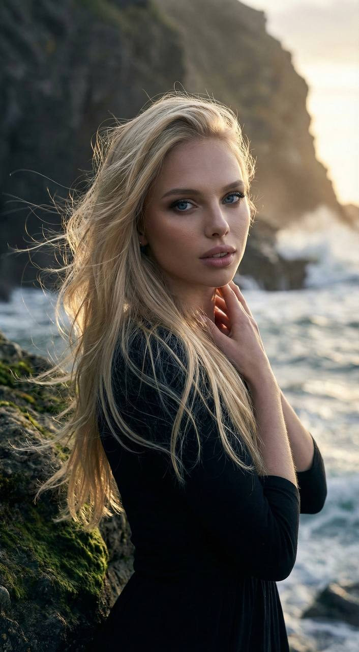 Coastal Muse: Cinematic Portrait