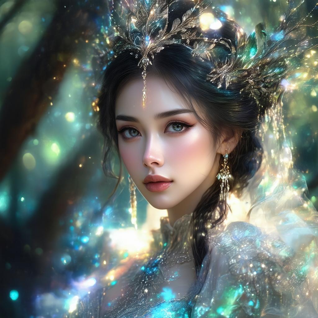 Majestic Half Portrait in an Enchanted Forest