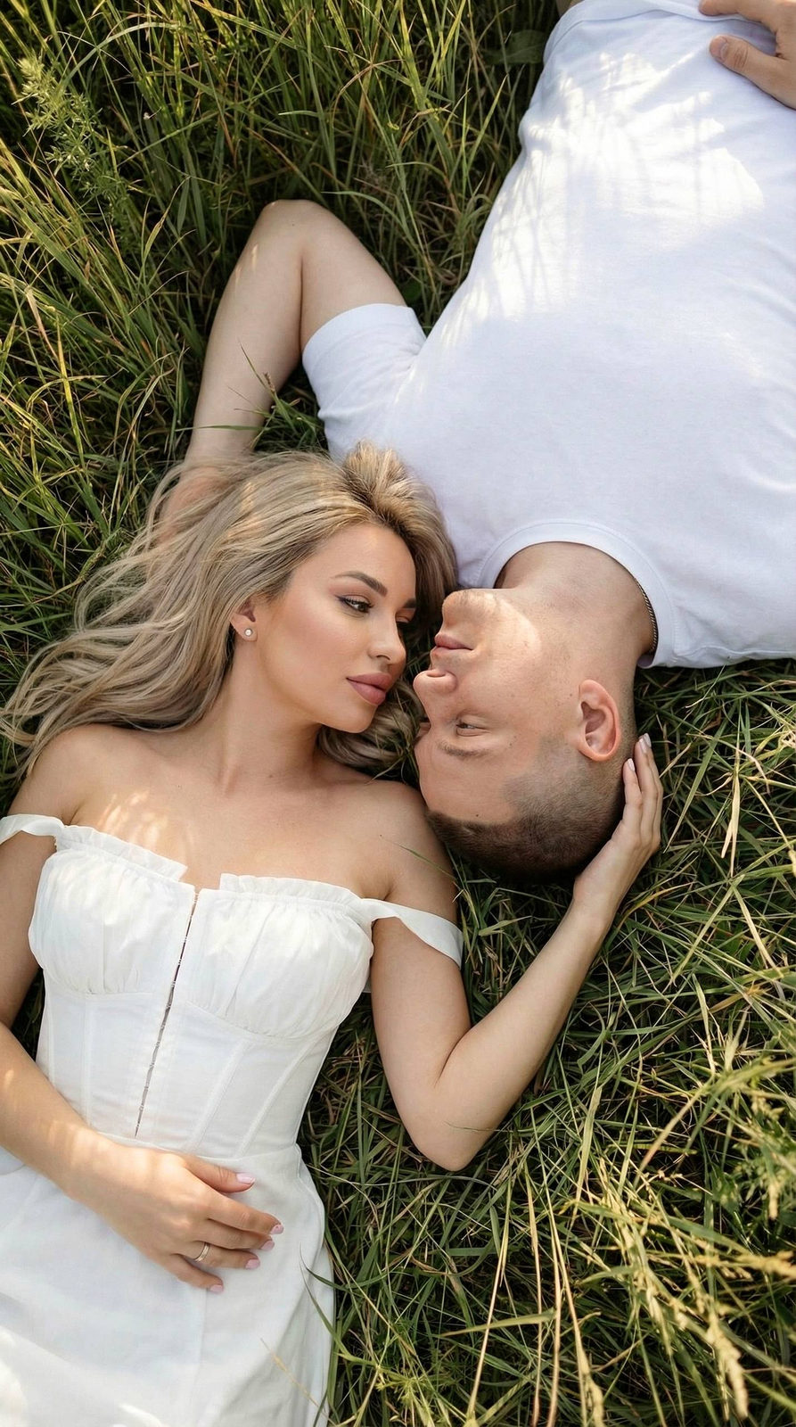 Lovers Gazing in Meadow