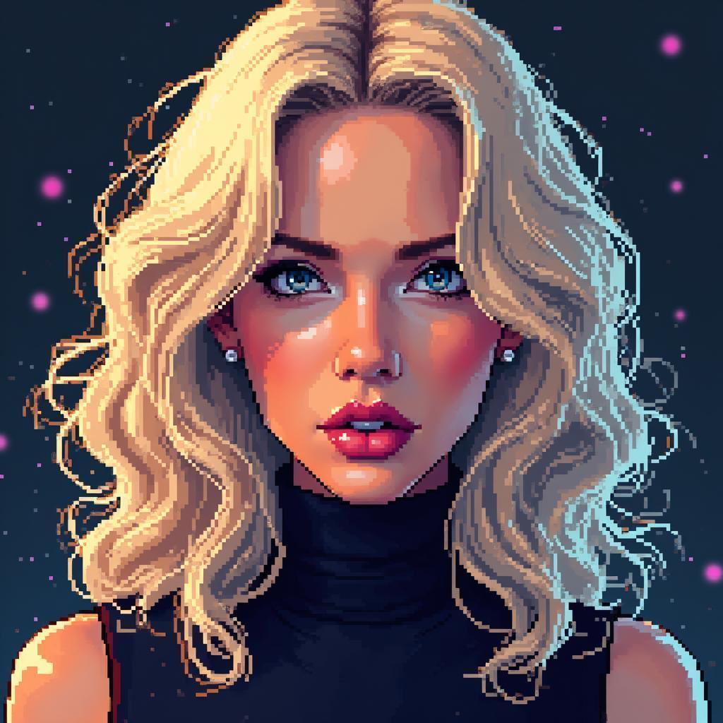 Jennifer Lawrence in Retro Pixel Symmetry