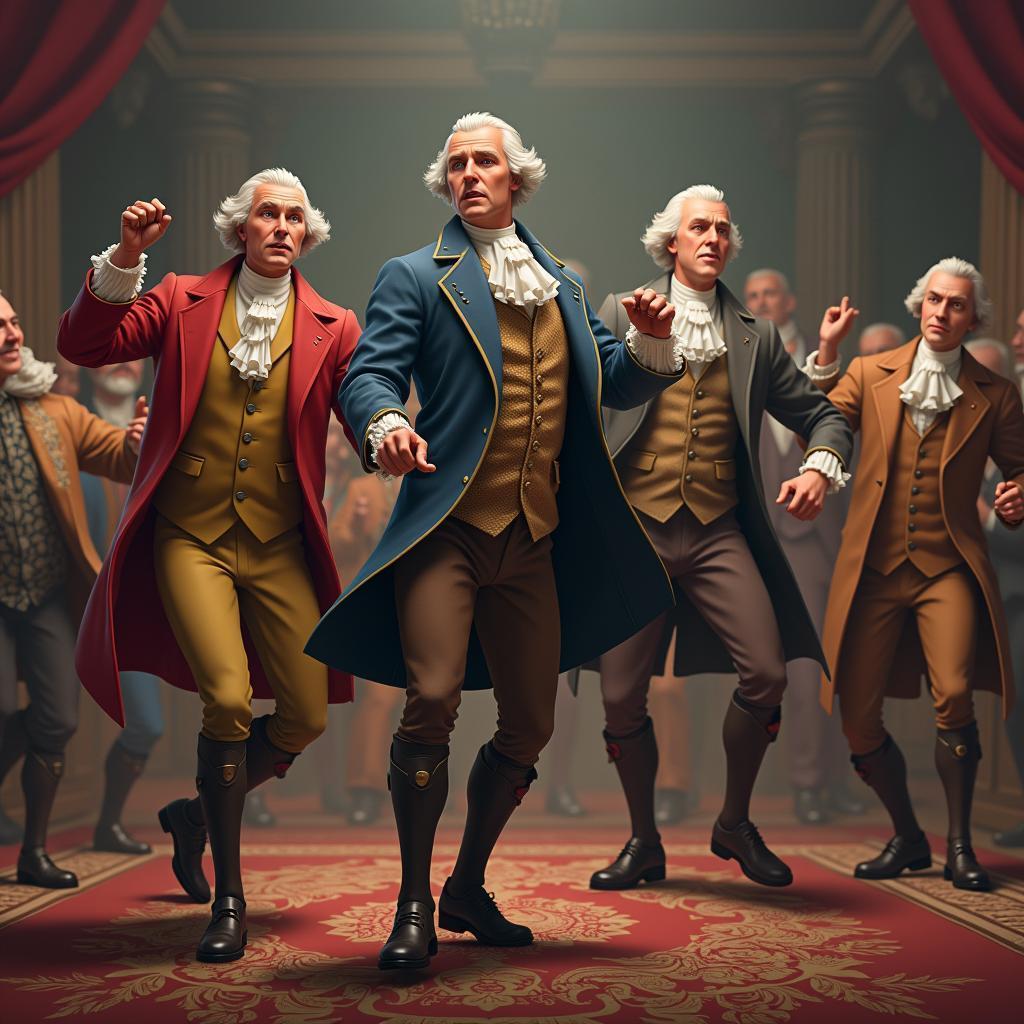 Founding Fathers Dancing Fortnite in Baroque Style