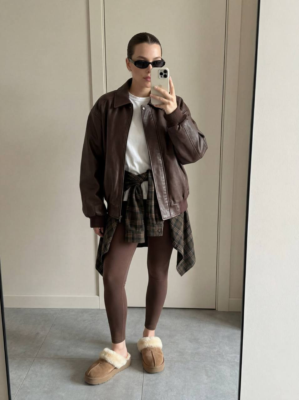 Brown Layered Mirror Selfie