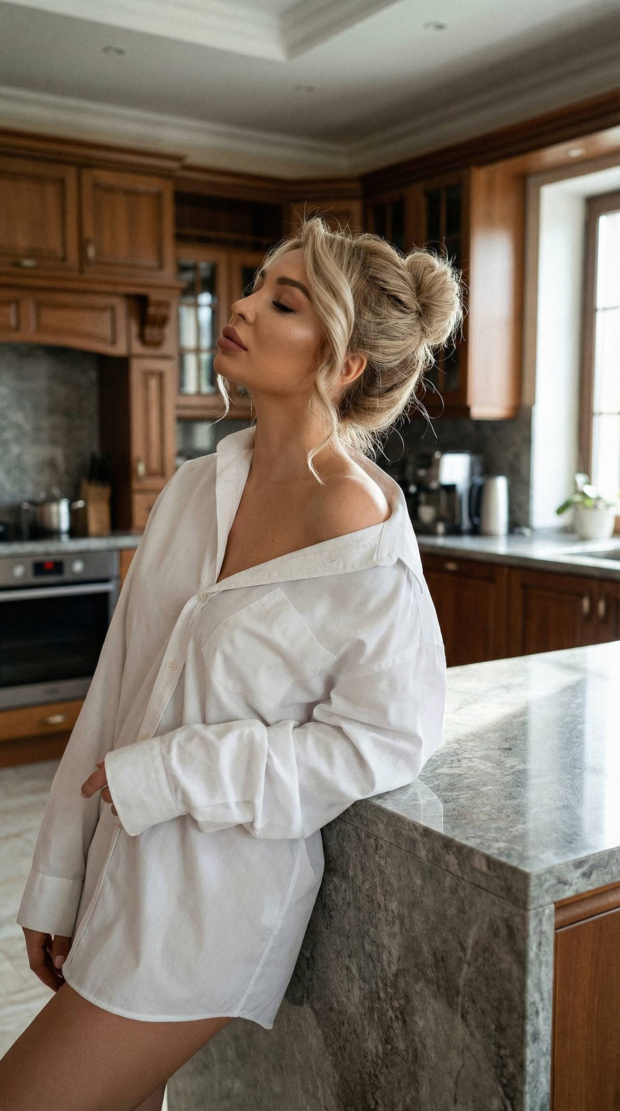 Cinematic Girl in White Shirt Portrait