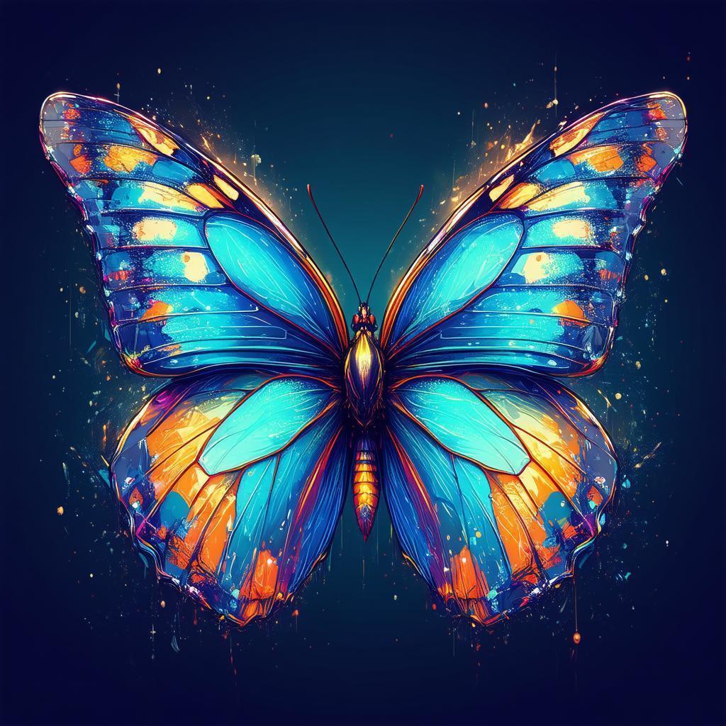 Monarch Butterfly in Bold Geometric Vector