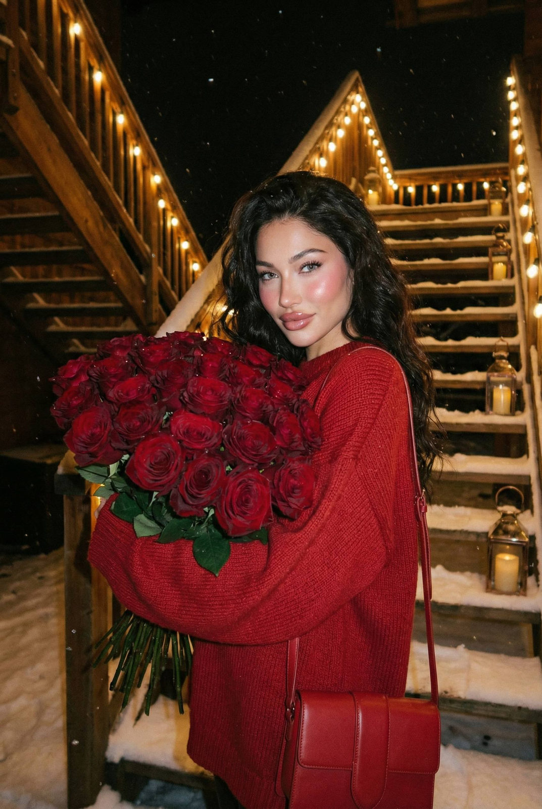 Snowy Night Rose Birthday
