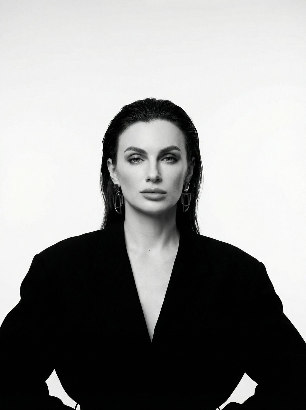 Cinematic Black White Fashion Portrait