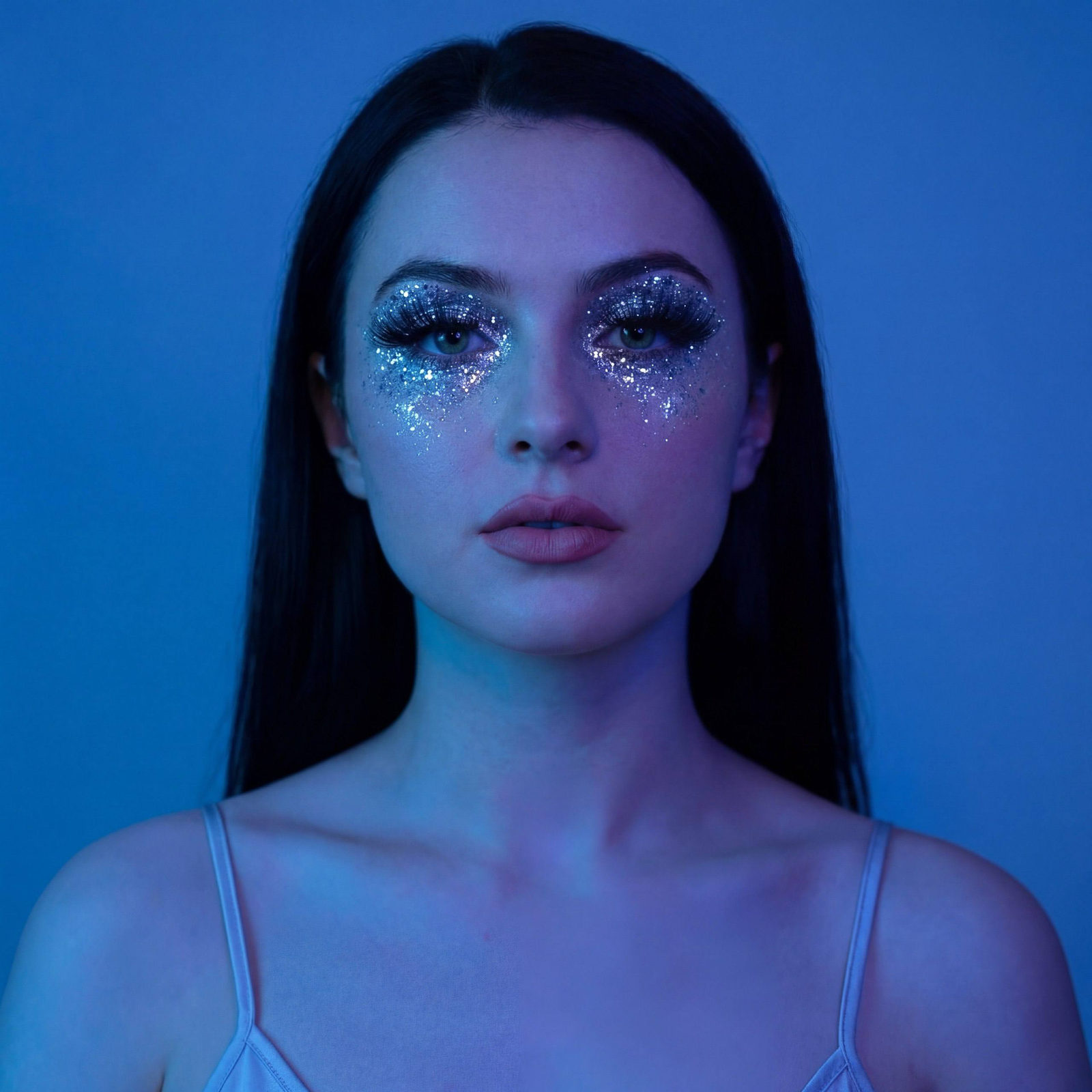 Starry Silver Glitter Night Portrait