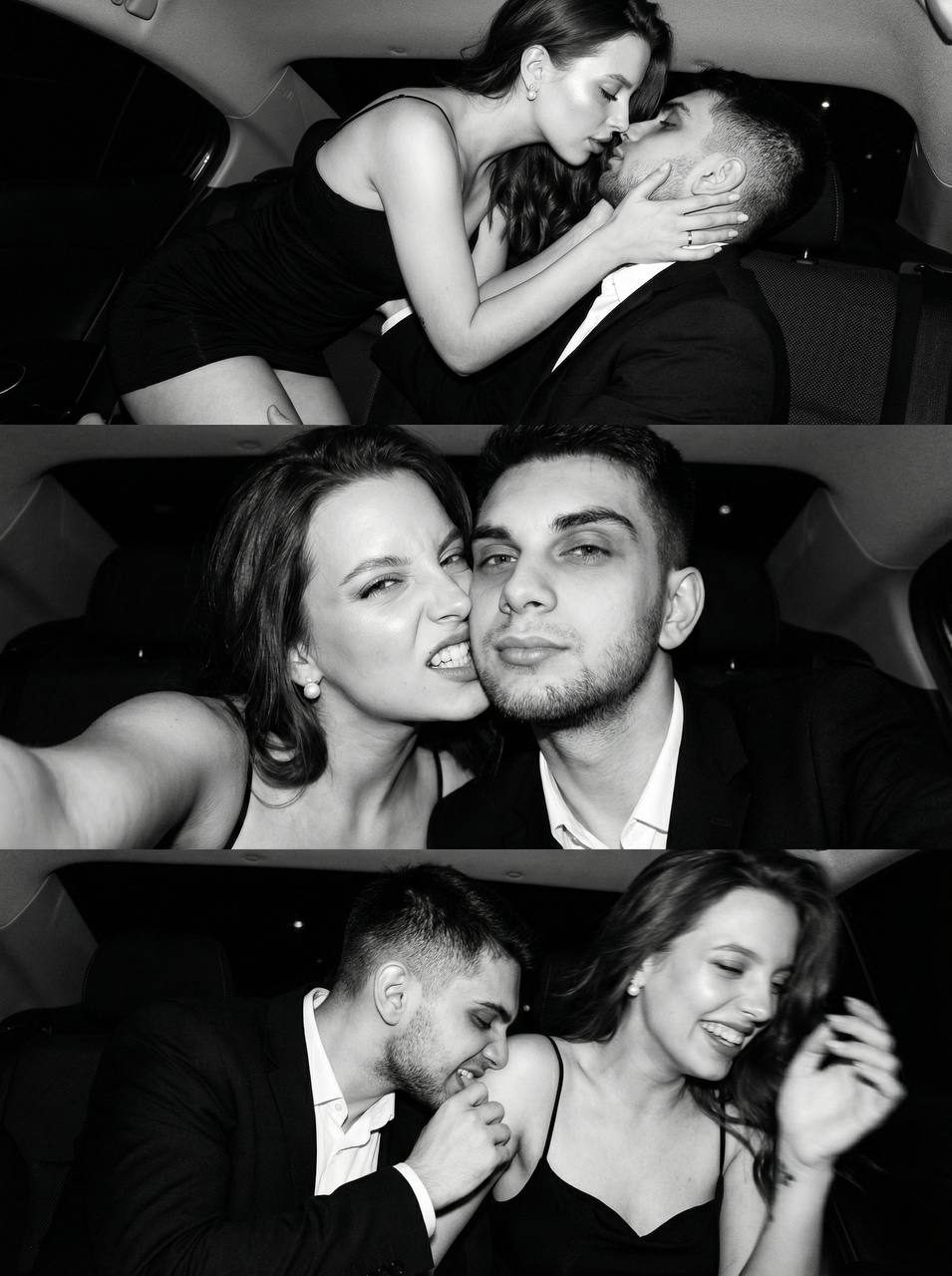 Intimate Car Night Flash Triptych