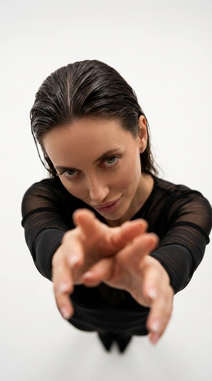 Wet Hair Editorial Fashion Portrait